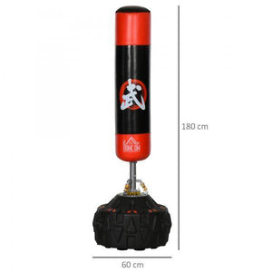 Standboxsack Erwachsene Freistehender Boxtrainingsgerät mit Saugfuss Schwarz+Rot