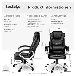 Executive chair with double padding