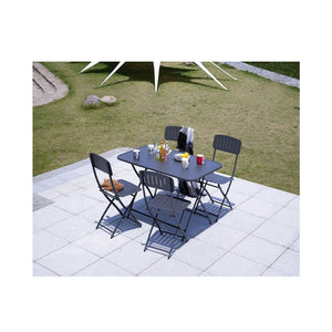 CONTINI Gartentisch 110x70cm mit 4 Stühlen Metall anthrazit