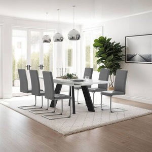 6 Esszimmerstühle Schwingstühle grau