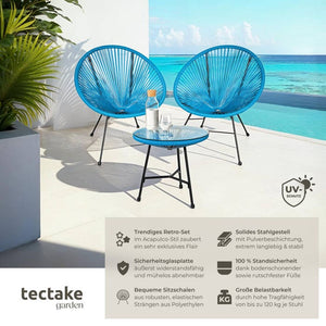 2 Gartenstühle Santana mit Tisch blau