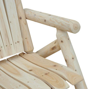 Adirondack Gartenstuhl Gartensessel Holzstuhl Hochlehner mit Armlehne Tannenholz Natur