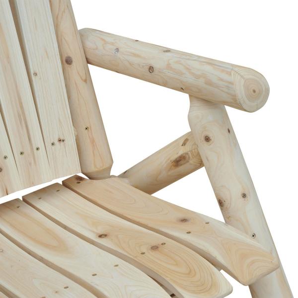 Adirondack Gartenstuhl Gartensessel Holzstuhl Hochlehner mit Armlehne Tannenholz Natur