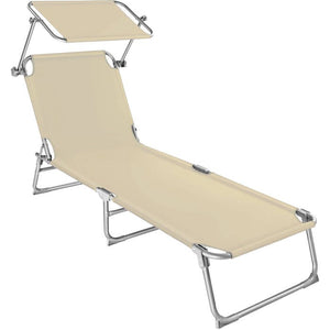 Gartenliege 4-stufig beige
