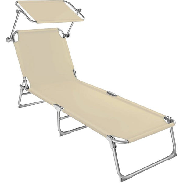 Gartenliege 4-stufig beige