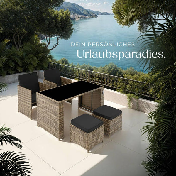Rattan-Sitzgruppe Palermo natur