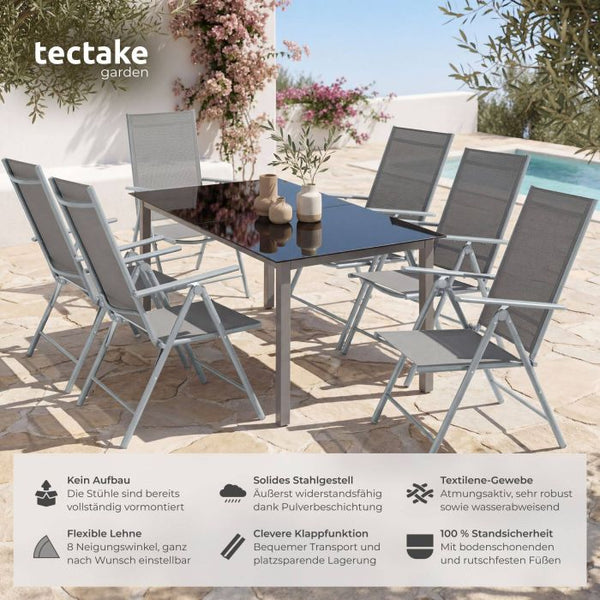 Gartenstuhl Marcellino silber 8er Set