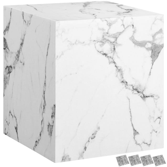 Couchtisch Lasley Marmor Optik weiß 45 x 45 x 50 cm