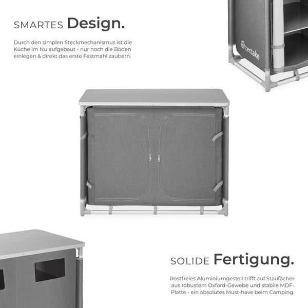 Camping kitchen 97x47.5x78cm gray