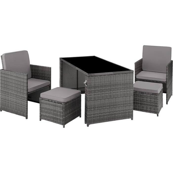 Rattan Sitzgruppe Palermo grau