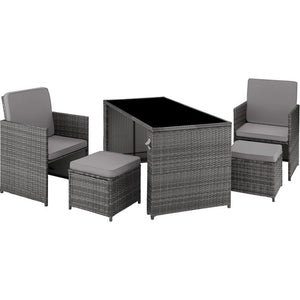 Rattan Sitzgruppe Palermo grau
