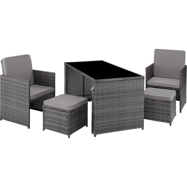 Rattan Sitzgruppe Palermo grau