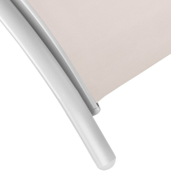 2x Gartenliegen, 5-stufig, beige
