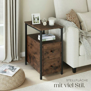 Nachttisch Tullamore Industrial Holz dunkel, rustikal