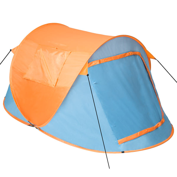 Tente pliante, bleue/orange