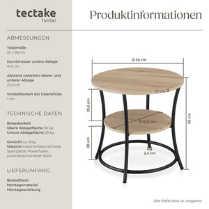 Beistelltisch Saint Louis Industrial Holz hell, Eiche Sonoma