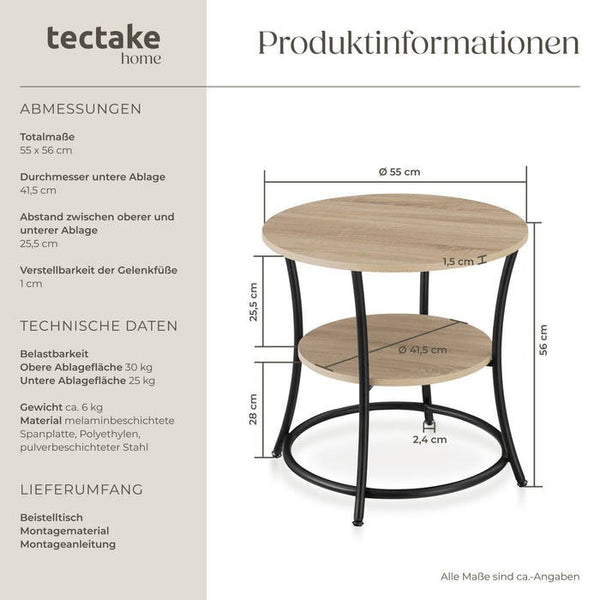 Beistelltisch Saint Louis Industrial Holz hell, Eiche Sonoma