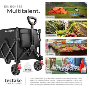 Bollerwagen RollRider faltbar mit Teleskopgriff 150 L schwarz
