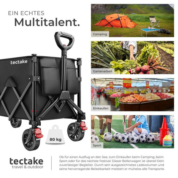 Bollerwagen RollRider faltbar mit Teleskopgriff 150 L schwarz