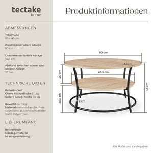 Couchtisch Cromford Industrial Holz hell, Eiche Sonoma