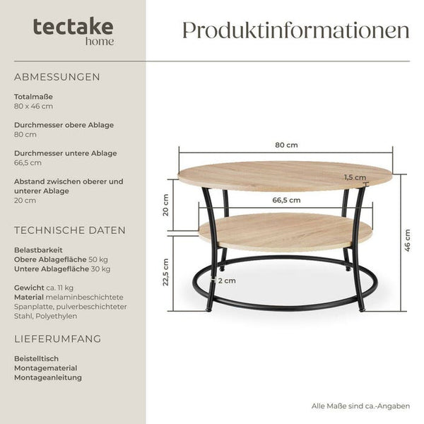 Couchtisch Cromford Industrial Holz hell, Eiche Sonoma