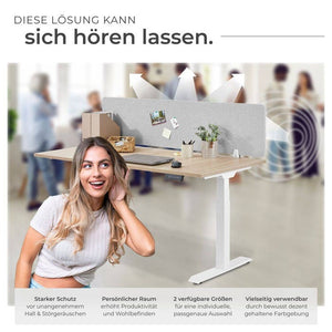 Schreibtisch Trennwand Noisy grau 130 x 40 cm