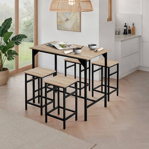 Bartisch-Set Edinburgh Industrial Holz hell, Eiche Sonoma