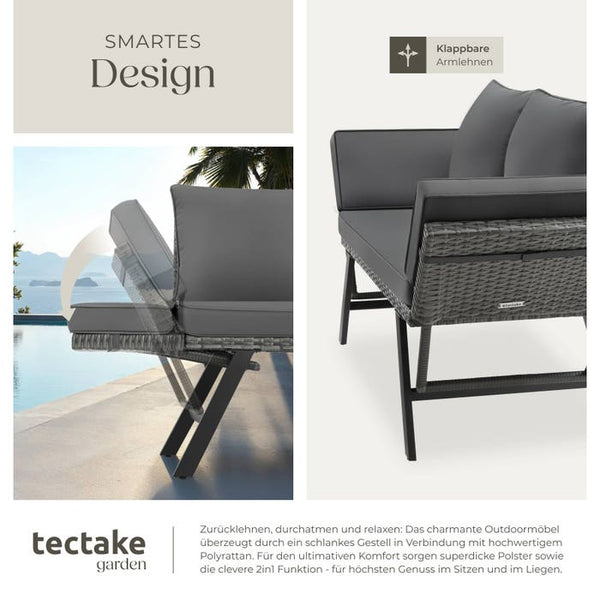 Rattan-Loungesofa Sintra grau