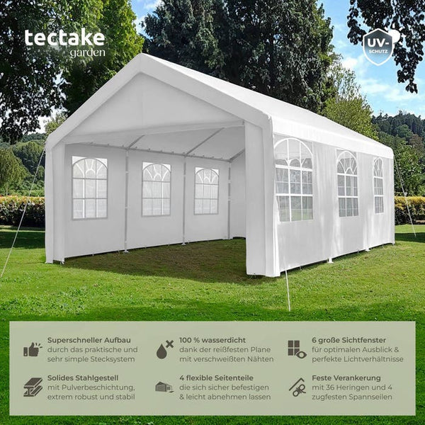 Garten Pavillon 6x4m mit 4 Seitenteilen