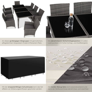 Aluminium Rattan Sitzgruppe Menorca grau