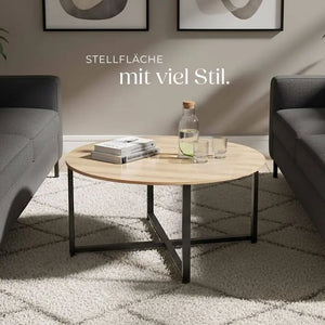 Couchtisch Aberdeen Industrial Holz hell, Eiche Sonoma