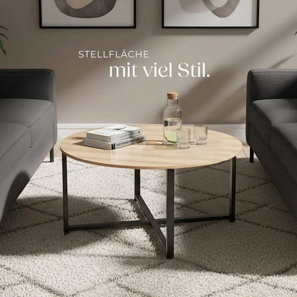Couchtisch Aberdeen Industrial Holz hell, Eiche Sonoma