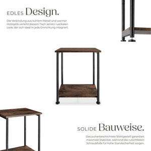 Beistelltisch Yonkers 38,5x30x51,5cm Industrial dunkelbraun