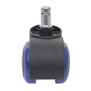 5x Hartbodenrollen Bürostuhl-Rollen 150kg belastbar 50mm blau