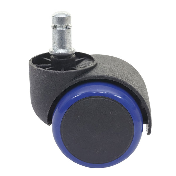 5x Hartbodenrollen Bürostuhl-Rollen 150kg belastbar 50mm blau