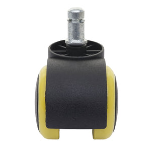 5x Hartbodenrollen Bürostuhl-Rollen 150kg belastbar 50mm gelb