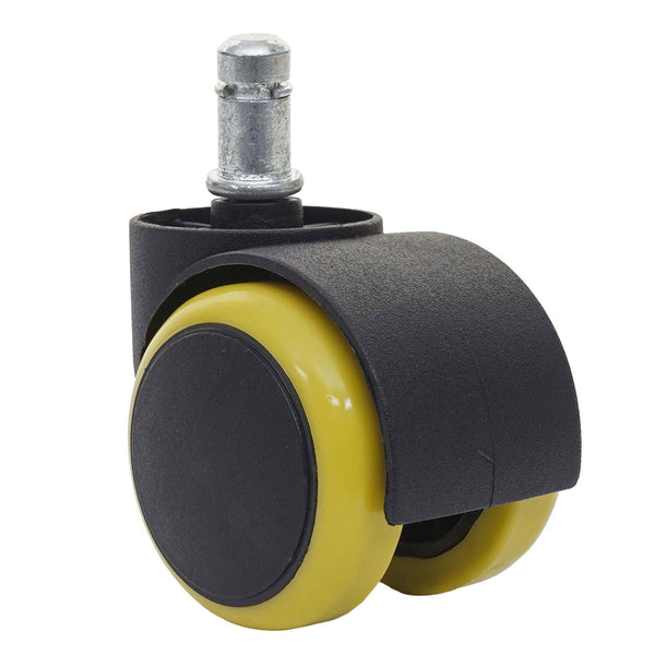 5x Hartbodenrollen Bürostuhl-Rollen 150kg belastbar 50mm gelb