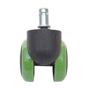 5x Hartbodenrollen Bürostuhl-Rollen 150kg belastbar 50mm grün