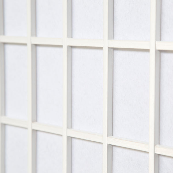 6-panel wooden room divider, white