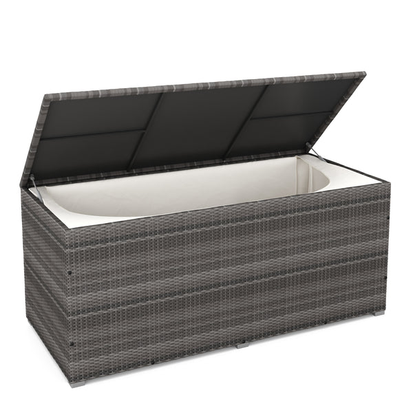 Rattan Kissenbox SINA 190x90x85 cm grau
