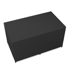 Rattan Kissenbox ZOE 150 x 80 x 85 cm schwarz