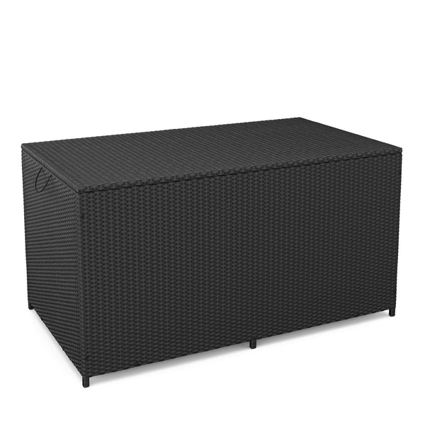 Rattan Kissenbox ZOE 150 x 80 x 85 cm schwarz