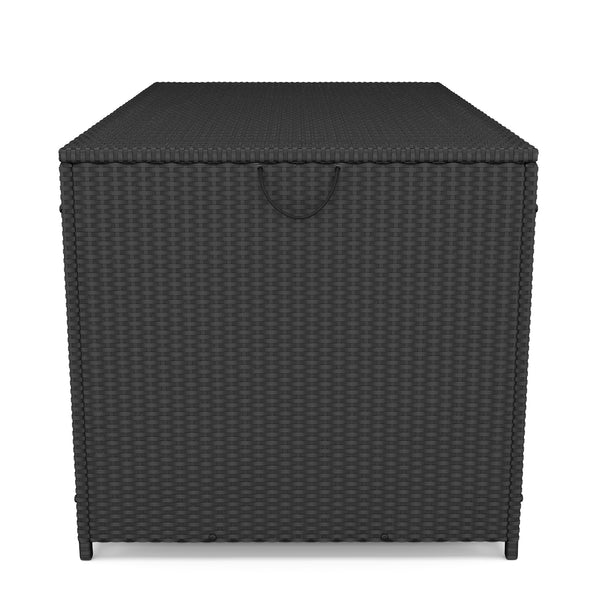 Rattan Kissenbox ZOE 150 x 80 x 85 cm schwarz