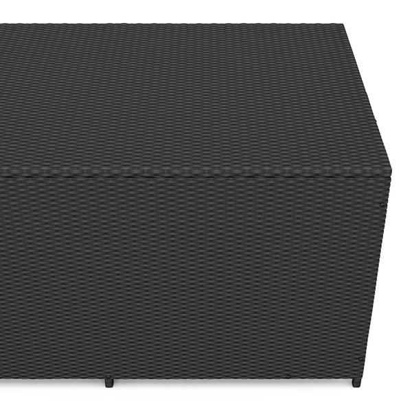 Rattan Kissenbox ZOE 150 x 80 x 85 cm schwarz