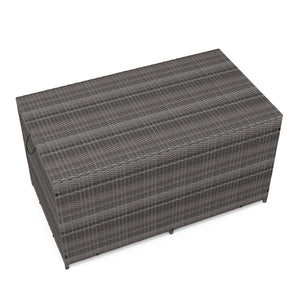 Coffre à coussin en rotin ZOE 150 x 80 x 85 cm gris 