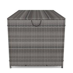 Coffre à coussin en rotin ZOE 150 x 80 x 85 cm gris 