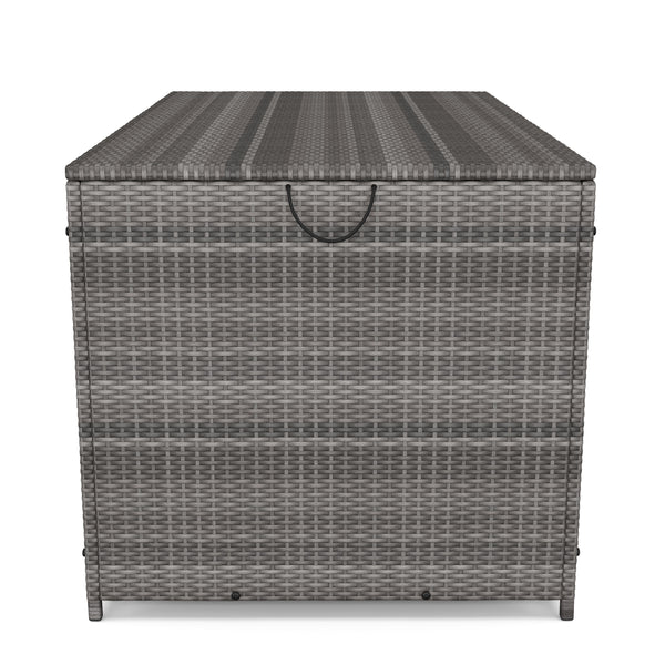 Coffre à coussin en rotin ZOE 150 x 80 x 85 cm gris 