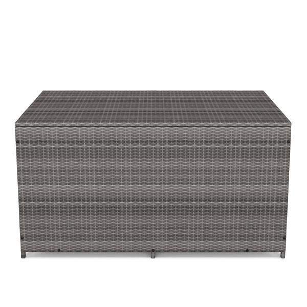 Coffre à coussin en rotin ZOE 150 x 80 x 85 cm gris 