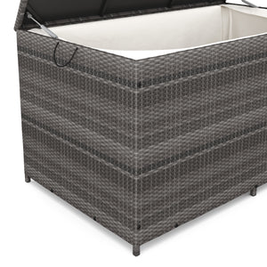 Coffre à coussin en rotin ZOE 150 x 80 x 85 cm gris 