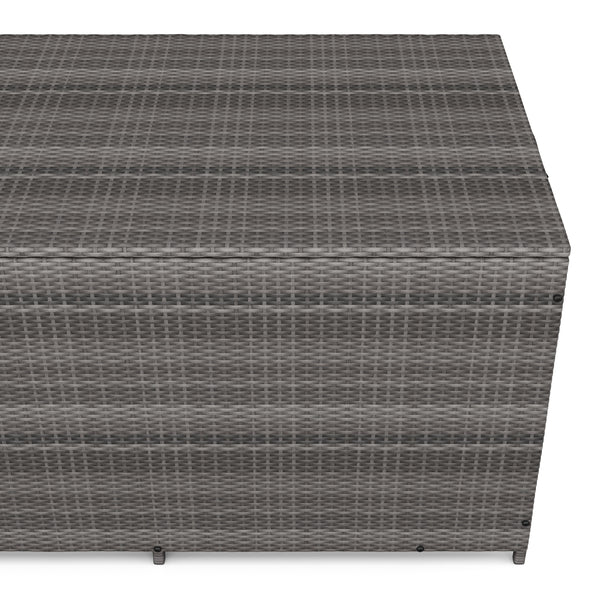 Coffre à coussin en rotin ZOE 150 x 80 x 85 cm gris 